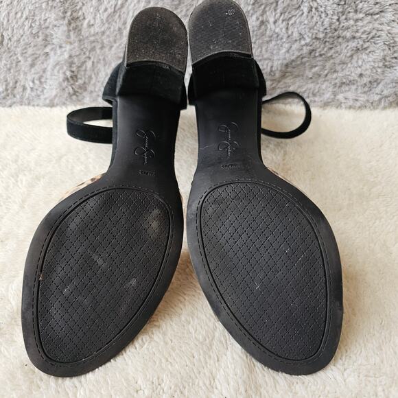 Jessica Simpson Women's Sherron Clear Leopard Block Heel Sandals Size 10M Black - Picture 5 of 6